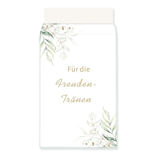 BORISCA 120 Stück Taschentuch Tüten Hochzeit, für die Freudentränen Papiertüten Schön Taschentuch für Tüten Verpackungen für Freudentränen, Hochzeitsdekoration zur Freudentränen Hochzeit von BORISCA
