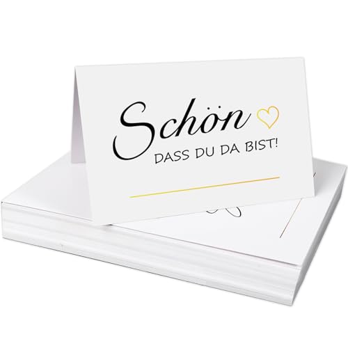 BORISCA 75 Stück Tischkarten Hochzeit, Platzkarten 11 X 8,5cm Tischkarten Schön dass du da bist, Namensschilder Hochzeit Vintage Tischkärtchen für Geburtstag Taufe Feier BORISCA 75 Stück Tischkarten Hochzeit, Platzkarten 11 X 8,5cm Tischkarten Schön dass du da bist, Namensschilder Hochzeit Vintage Tischkärtchen für Geburtstag Taufe Feier von BORISCA