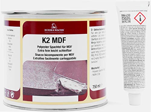 BORMA Profi -1650-2K MDF Kitt Holzkitt Spachtel Holzmasse 750ml Schwarz - 60 von BORMA WACHS