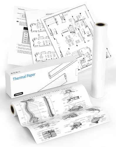 BORN4SHIP A4 Kontinuierlich Thermopapier 2Rollen, 216mm*7m(8.5 "*276") Thermodrucker-Papierrolle kompatibel mit P83 tragbarem Drucker für Reisen,Zuhause,Foto,Rechnung,Vertrag von BORN4SHIP