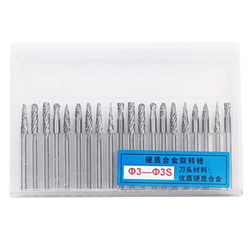 BOROCO 20 STÜCKE Wolframkarbid-Fräser-Set 3 mm Wolframkarbid-Stahl YG8-Schnitzbohrer für Heimwerker, Holzbearbeitung, Gravur, Metallschnitzerei, Bohren, Polieren BOROCO 20 STÜCKE Wolframkarbid-Fräser-Set 3 mm Wolframkarbid-Stahl YG8-Schnitzbohrer für Heimwerker, Holzbearbeitung, Gravur, Metallschnitzerei, Bohren, Polieren von BOROCO