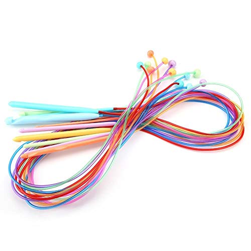Broco Tunesische Häkelnadel, ABS Plastik Afghan tunesische Häkelnadel Set mit Kabel Teppich Teppich Weave Stricknadeln 12st Broco Tunesische Häkelnadel, ABS Plastik Afghan tunesische Häkelnadel Set mit Kabel Teppich Teppich Weave Stricknadeln 12st von BOROCO