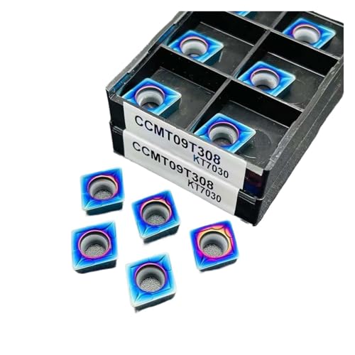Drehbare Klinge aus Metall 10 Stück CCMT060204 CCMT060208 CCMT09T304 CCMT09T308 KT7030 Werkzeug für interne Drehung Schneidwerkzeug aus gehärteter Hartlegierung (CCMT09T308 KT7030) von BORRGTU