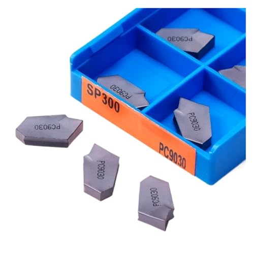 Drehbare Klinge aus Metall 10 Stück SP300 NC3020 NC3030 PC9030 Schneidewerkzeug aus Hartlegierung Werkzeug zum Drehen des Drahtes mit Metallschnitzen (SP300 PC9030) von BORRGTU