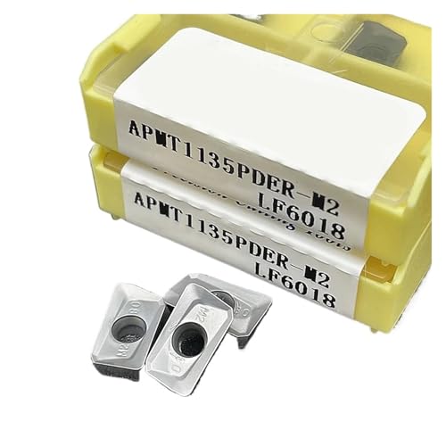 Drehmesser aus Metall, 10 Stück, APMT1135PDER-H2, APMT1135PDER-M2, APMT1135PDER-XM, Werkzeug für äußeres Drehen aus Hartlegierung, Werkzeug zum Fräsen (APMT1135PDER-M2) von BORRGTU