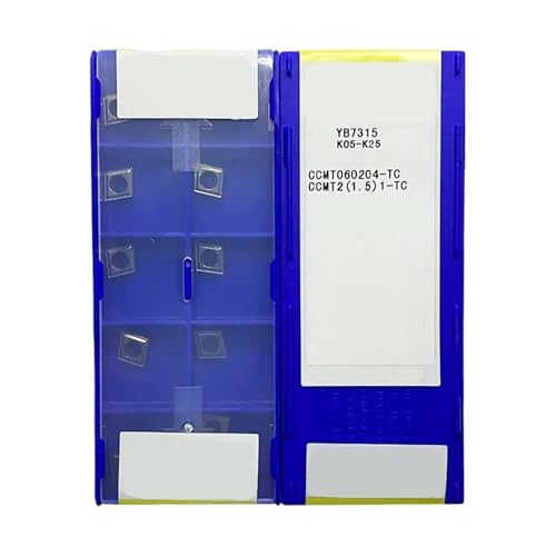 Drehmesser aus Metall, 10 Stück, CCMT060204-TC CCMT09T308-TC CCMT120408-TC YB7315 Außendrehwerkzeug für Drehmaschinen aus Hartlegierung (CCMT060204-TC YB7315) von BORRGTU