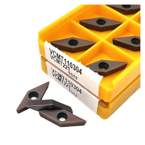 Drehmesser aus Metall 10 Stück VCMT110304 6020 15TF Drehwerkzeug für äußere Hartlegierung geeignet für Edelstahl (VCMT110304 15TF) von BORRGTU