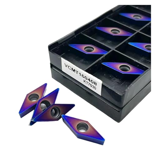 Drehmesser aus Metall 10 Stück VCMT160404 KT7030 VCMT160408 KT7030 Werkzeug für Innendrehen aus Hartmetall Drehwerkzeug (VCMT160408 KT7030) von BORRGTU