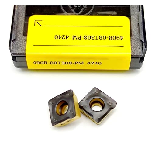 Indexierbare Drehklinge aus Metall, 10 Stück, 490R-08T308-PM 490R-140408-PM 4240, Drehwerkzeug für Hartlegierung, Fräswerkzeug (490R-08T308-PM 4240) von BORRGTU