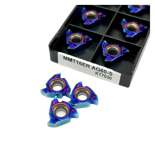 Indexierbare Drehklinge aus Metall 10 Stück 16ER AG60-S KT7030 16IR AG60-S KT7030 Werkzeug für Drehmaschine mit Klinge aus Hartlegierung (16ER AG60-S KT7030) von BORRGTU