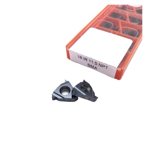 Indexierbare Drehklinge aus Metall 10 Stück 16IR 11.5NPT BMA 16ER 14NPT BMA 16IR 18NPT BMA Hartlegierung Drehmaschine Schneidwerkzeuge Metallgewinde Drehwerkzeuge (16IR 11,5NPT BMA) von BORRGTU