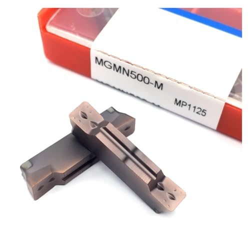 Indexierbare Drehklinge aus Metall 10 Stück MGMN150 MGMN200 MGMN250 MGMN300 MGMN400 MGMN500 MP1125 Hartlegierung Rille Drehmaschine Werkzeug (MGMN500-M MP1125) von BORRGTU
