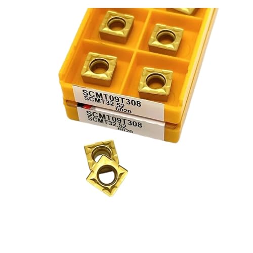 Indexierbare Drehklinge aus Metall 10 Stück SCMT09T304 SCMT09T308 15TF 6020 735 Werkzeug für Innendrehwerkzeug aus Hartlegierung Fräswerkzeug Klinge (SCMT09T308 6020) von BORRGTU