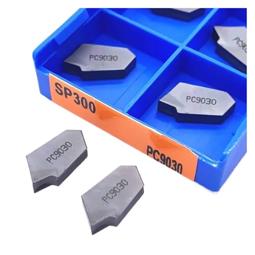 Indexierbare Drehklinge aus Metall 10 Stück SP200 SP300 SP400 SP500 NC3020 NC3030 PC9030 geriffelt aus harter Legierung Klinge Rille Werkzeug aus Metall Drehmaschine Werkzeug (SP300 PC9030) von BORRGTU