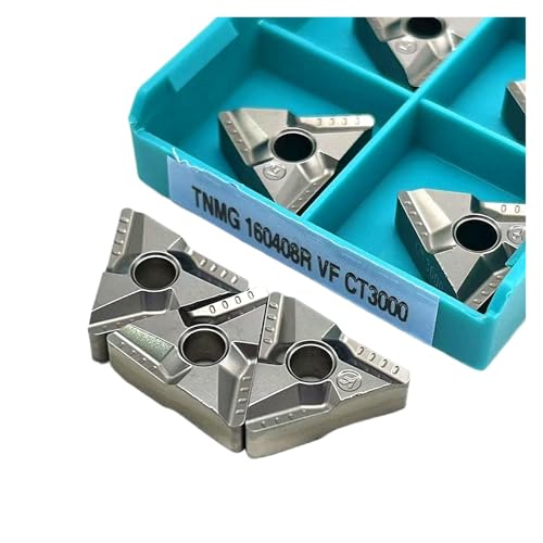 Indexierbare Drehklinge aus Metall 10 Stück TNMG160404R-VF / TNMG160404L-VF / TNMG160408R-VF / TNMG160408L-VF Werkzeug für Drehmaschine aus harter Legierung für Edelstahl (TNMG160408R-VF) von BORRGTU