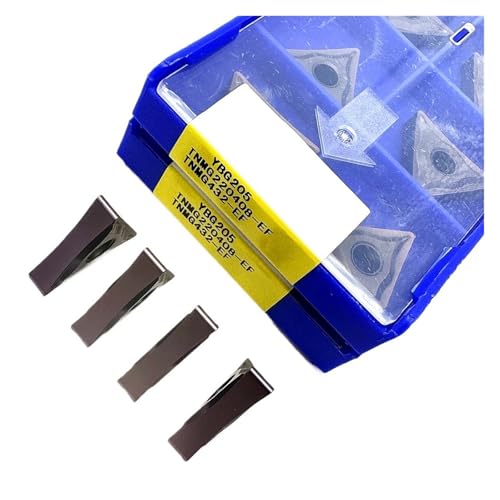 Indexierbare Drehklinge aus Metall 10 Stück TNMG220404 TNMG220408-EF YBG205 Außendrehwerkzeug aus Hartlegierung Schneidwerkzeug für Stahl (TNMG220408-EF YBG205) von BORRGTU