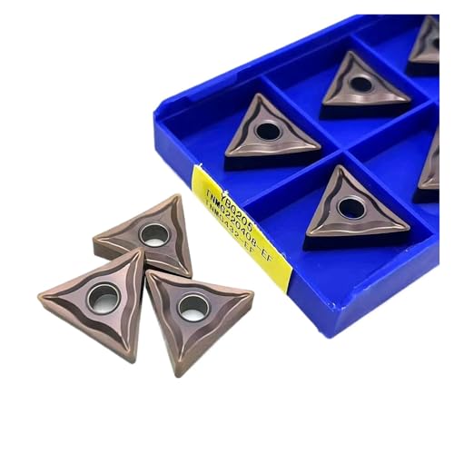 Indexierbare Drehklinge aus Metall 10 Stück TNMG220408TNMG220404-EF YBG205 Werkzeuge zum Drehen aus harter Legierung Klinge für Metallschneider Gilt für Edelstahl (TNMG220408-EF YBG205) von BORRGTU