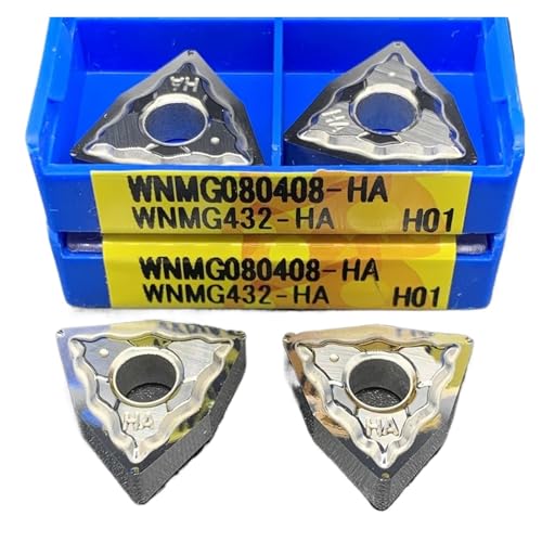 Indexierbare Drehklinge aus Metall 10 Stück WNMG080402 WNMG080404 WNMG080408-HA H01 Harte Aluminiumlegierung Bearbeitung externer Drehmaschine Werkzeug (WNMG080408-HA H01) von BORRGTU