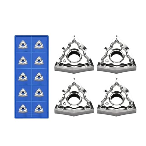Indexierbare Drehklinge aus Metall 10 Stück WNMG080408 WNMG080404 WNMG080402 HA H01 Drehwerkzeug für Aluminium-Drehmaschine Schneideplatte (WNMG080408 HA H01) von BORRGTU