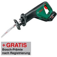AKTION: BOSCH Home & Garden AdvancedRecip 18 Akku-Säbelsäge 18,0 V, mit 1x PBA 18 V / 2,5 Ah Akkus mit Prämie nach Registrierung AKTION: BOSCH Home & Garden AdvancedRecip 18 Akku-Säbelsäge 18,0 V, mit 1x PBA 18 V / 2,5 Ah Akkus mit Prämie nach Registrierung von BOSCH Home & Garden