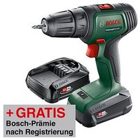 AKTION: BOSCH Home & Garden UniversalDrill 18V Akku-Bohrschrauber 18,0 V, mit 2 Akkus mit Prämie nach Registrierung von BOSCH Home & Garden