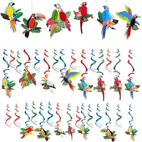 36 Stück Tropische Vögel Wabenausschnitte, Hängend Papagei Papier Ausschnitte Hawaii Sommer Strand Luau-Party Dekorationen Safari Klassenzimmer Dekoration Regenwald Dschungel Dekoration 36 Stück Tropische Vögel Wabenausschnitte, Hängend Papagei Papier Ausschnitte Hawaii Sommer Strand Luau-Party Dekorationen Safari Klassenzimmer Dekoration Regenwald Dschungel Dekoration von BOSOIRSOU