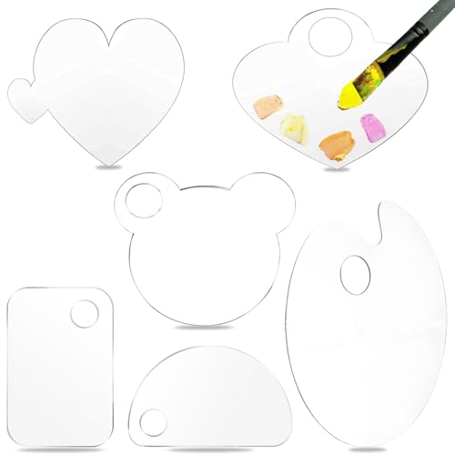 6 Stück Acryl, BOSOIRSOU Clear Paint Palette mit Daumenloch, leicht zu reinigen transparente Antihaft-Acryl-Farbschalen für Öl Aquarell Handwerk DIY Künstler Palette Ölmalerei Supplies 6 Stück Acryl, BOSOIRSOU Clear Paint Palette mit Daumenloch, leicht zu reinigen transparente Antihaft-Acryl-Farbschalen für Öl Aquarell Handwerk DIY Künstler Palette Ölmalerei Supplies von BOSOIRSOU