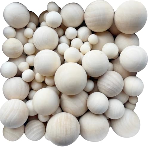 250 Holzperlen für Bastelarbeiten, glatt und unbehandelt, verschiedene Größen von 8 mm bis 30 mm, ideal für Schmuck und Kunst 250 Holzperlen für Bastelarbeiten, glatt und unbehandelt, verschiedene Größen von 8 mm bis 30 mm, ideal für Schmuck und Kunst von BOSREROY