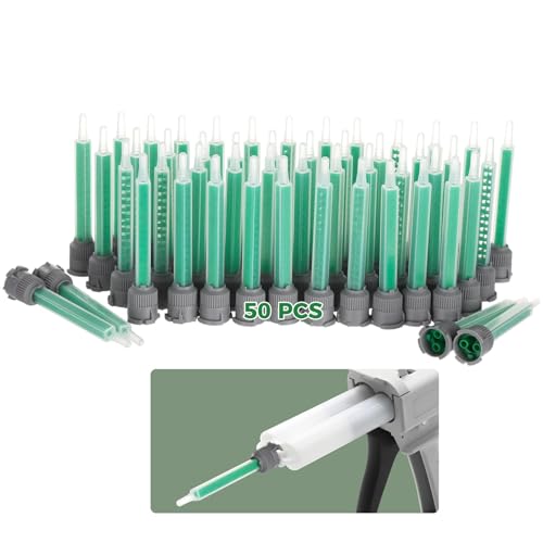 Epoxidharz-Mischerspitzen, Verhältnis 1:1 und 1:2, statische Düsen, skalenmarkierte Kunststoff-Applikatorköpfe, präzises Harzmischzubehör für Kunst und Reparaturen, 50 Stück Epoxidharz-Mischerspitzen, Verhältnis 1:1 und 1:2, statische Düsen, skalenmarkierte Kunststoff-Applikatorköpfe, präzises Harzmischzubehör für Kunst und Reparaturen, 50 Stück von BOSREROY