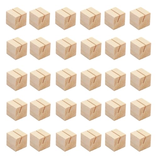 Tischkartenhalter aus Holz, 30 Stück, Würfel-Fotohalter, Tische, Naturholz, Tischkartenschilder, Hochzeiten, Partys, langlebig, Büro, Heimdekoration, Standbild-Display von BOSREROY