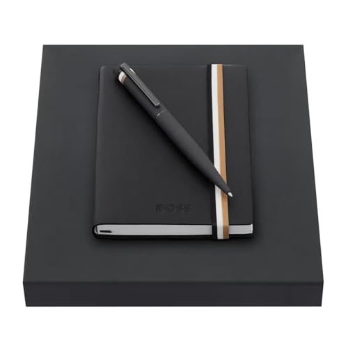 BOSS HUGO Schreibset Black – Kugelschreiber Iconic Black & A6 Notizbuch – Edles Geschenkset in Schwarz BOSS HUGO Schreibset Black – Kugelschreiber Iconic Black & A6 Notizbuch – Edles Geschenkset in Schwarz von BOSS
