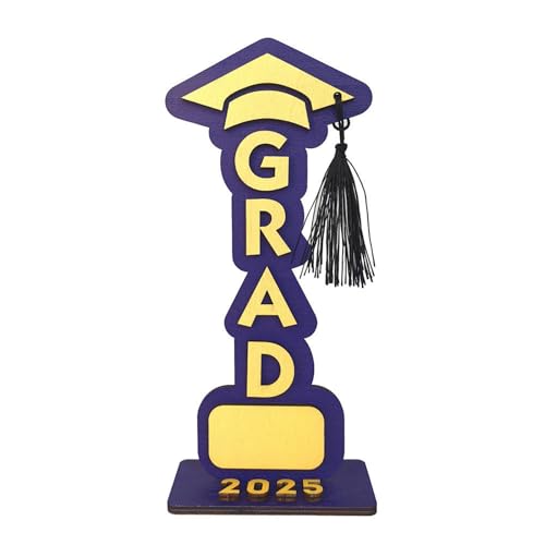 BOSSETY Abschlussfeier Graduation Dekoration 2025, 3D-Ornamente- GRAD – Holz-Schreibtischdekoration zur Abschlusssaison, Geschenke zum Schulabschluss, ABI 2025 Deko, Abschlussfeier Deko (A) von BOSSETY