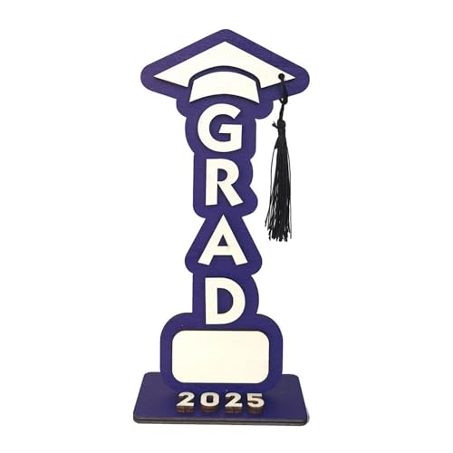 BOSSETY Abschlussfeier Graduation Dekoration 2025, 3D-Ornamente- GRAD – Holz-Schreibtischdekoration zur Abschlusssaison, Geschenke zum Schulabschluss, ABI 2025 Deko, Abschlussfeier Deko (B) von BOSSETY