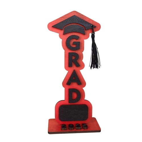 BOSSETY Abschlussfeier Graduation Dekoration 2025, 3D-Ornamente- GRAD – Holz-Schreibtischdekoration zur Abschlusssaison, Geschenke zum Schulabschluss, ABI 2025 Deko, Abschlussfeier Deko (C) von BOSSETY
