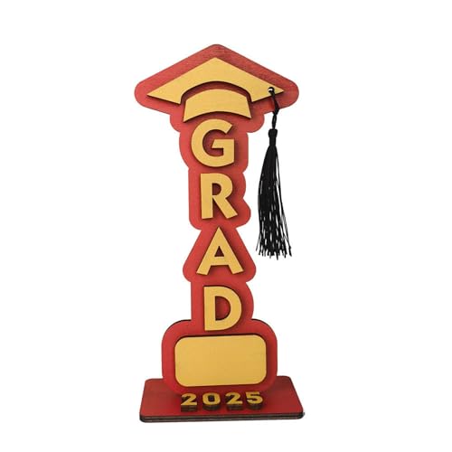BOSSETY Abschlussfeier Graduation Dekoration 2025, 3D-Ornamente- GRAD – Holz-Schreibtischdekoration zur Abschlusssaison, Geschenke zum Schulabschluss, ABI 2025 Deko, Abschlussfeier Deko (D) von BOSSETY