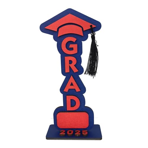 BOSSETY Abschlussfeier Graduation Dekoration 2025, 3D-Ornamente- GRAD – Holz-Schreibtischdekoration zur Abschlusssaison, Geschenke zum Schulabschluss, ABI 2025 Deko, Abschlussfeier Deko (F) von BOSSETY