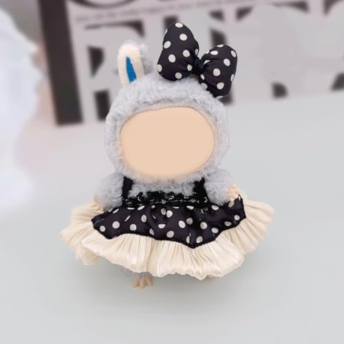 BOSSETY Labu Puppenkleidung für 17cm Labu Puppe, Gepunkteter Rock und Schleife, Passende Kleidung für die Plüsch Toy, Labu Kleidung Set für 17cm Puppe, Geeignet zum Fotografieren und Sammeln (Schwarz) BOSSETY Labu Puppenkleidung für 17cm Labu Puppe, Gepunkteter Rock und Schleife, Passende Kleidung für die Plüsch Toy, Labu Kleidung Set für 17cm Puppe, Geeignet zum Fotografieren und Sammeln (Schwarz) von BOSSETY