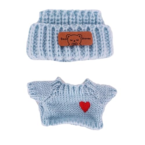 BOSSETY Labubu Kleidung, Bekleidung für 17cm Labubu Plüsch, nur Bekleidungs (Keine Puppen), Einfach an- und auszuziehen, geeignet zum Fotografieren und Sammeln, DIY Geschenke (3-Hellblau) von BOSSETY