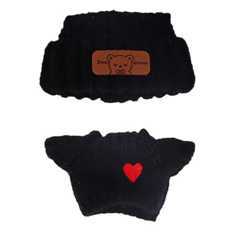 BOSSETY Labubu Kleidung, Bekleidung für 17cm Labubu Plüsch, nur Bekleidungs (Keine Puppen), Einfach an- und auszuziehen, geeignet zum Fotografieren und Sammeln, DIY Geschenke (3-Schwarz) von BOSSETY