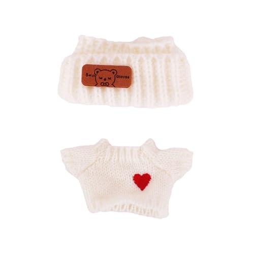 BOSSETY Labubu Kleidung, Bekleidung für 17cm Labubu Plüsch, nur Bekleidungs (Keine Puppen), Einfach an- und auszuziehen, geeignet zum Fotografieren und Sammeln, DIY Geschenke (3-Weiß) von BOSSETY