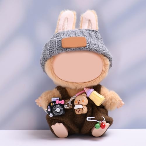 BOSSETY Labubu Kleidung, Bekleidung für 17cm Labubu Plüsch, nur Bekleidungs (Keine Puppen), Einfach an- und auszuziehen, geeignet zum Fotografieren und Sammeln, DIY Geschenke (4-Braun) von BOSSETY