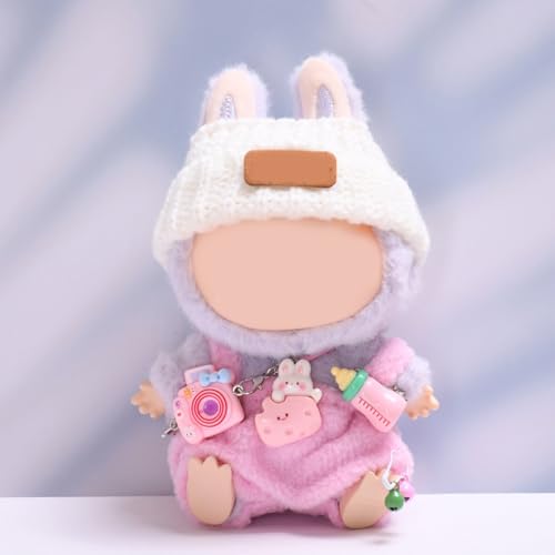 BOSSETY Labubu Kleidung, Bekleidung für 17cm Labubu Plüsch, nur Bekleidungs (Keine Puppen), Einfach an- und auszuziehen, geeignet zum Fotografieren und Sammeln, DIY Geschenke (4-Rosa) von BOSSETY