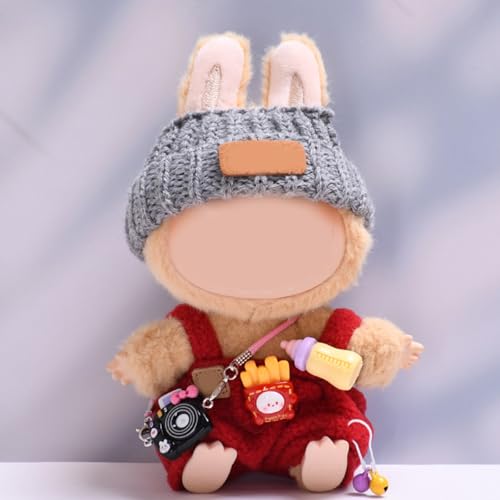 BOSSETY Labubu Kleidung, Bekleidung für 17cm Labubu Plüsch, nur Bekleidungs (Keine Puppen), Einfach an- und auszuziehen, geeignet zum Fotografieren und Sammeln, DIY Geschenke (4-Rot) von BOSSETY