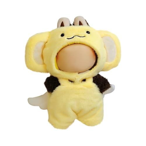 Labu Puppenkleidung für 17cm Labu Puppe, Passende Kleidung für die Plüsch Toy, Labu Kleidung Set für 17 cm große Puppe, Geeignet zum Fotografieren und Sammeln, Modisches Bekleidung (Engel Gelb) von BOSSETY