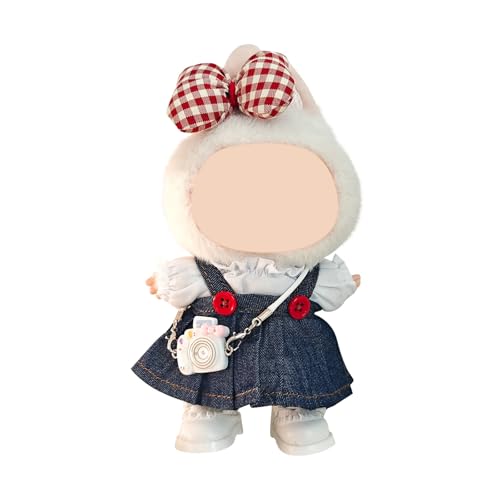Labu Puppenkleidung für 17cm Labu Puppe, Passende Kleidung für die Plüsch Toy, Labu Kleidung Set für 17 cm große Puppe, Geeignet zum Fotografieren und Sammeln, mit Schuhen und einer kleinen Kamera (B) von BOSSETY