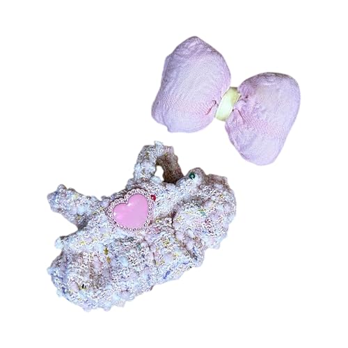 Labubu Kleidung für Puppe, Passende Kleidung für die Labubu-Plüsch Toy, Labubu-Outfit mit Zubehör, Kleidung Set für 17 cm große Puppe (A-Rosa) von BOSSETY