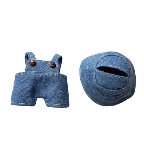 Labubu Kleidung für Puppe, Puppenkleidung für 17cm Labubu Plüsch, Labubu-Outfit mit Zubehör, Passende Kleidung für Plüsch Toy (Blue) von BOSSETY