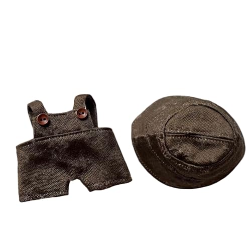 Labubu Kleidung für Puppe, Puppenkleidung für 17cm Labubu Plüsch, Labubu-Outfit mit Zubehör, Passende Kleidung für Plüsch Toy (Coffee) von BOSSETY