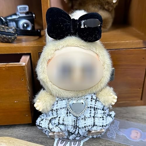 Puppe Kleidung, Bekleidung für 17cm Puppe Plüsch, Kuscheltier Kleidung Outfit nur Bekleidungs zubehör für 17cm Puppe Plush Pullover Hoodie Bekleidung (D) von BOSSETY
