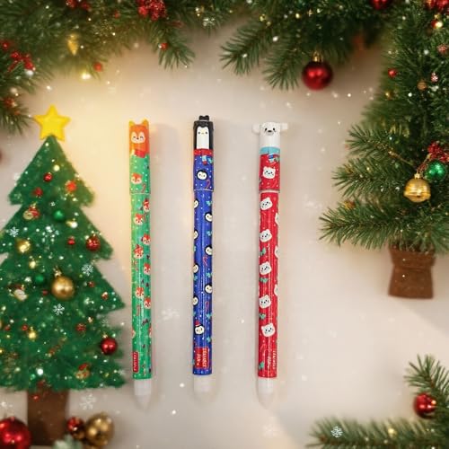 Radierbarer Kugelschreiber, Neuer Weihnachtsstifte 2025, 3 PCS Radierbare Stiftset Weihnachten, Radierbarer Gelschreiber, Kawaii Schreibwaren für Kinder Studenten Schule Büro Radierbarer Kugelschreiber, Neuer Weihnachtsstifte 2025, 3 PCS Radierbare Stiftset Weihnachten, Radierbarer Gelschreiber, Kawaii Schreibwaren für Kinder Studenten Schule Büro von BOSSETY